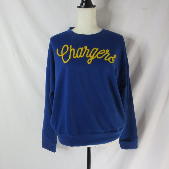 Chargers NFL Team Los Angeles Blue Embroidered Sweatshirt Crew Size XL NWT - Picture 2 of 11